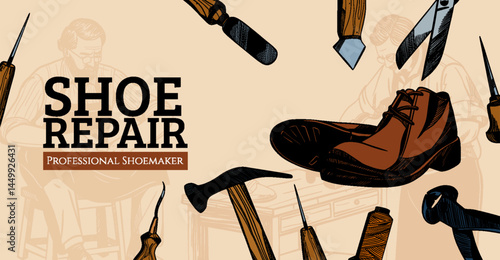 Hand Drawn Traditional Shoemaker Background