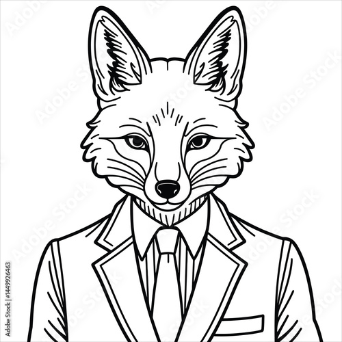 Fox in a suit Elegant animal illustration