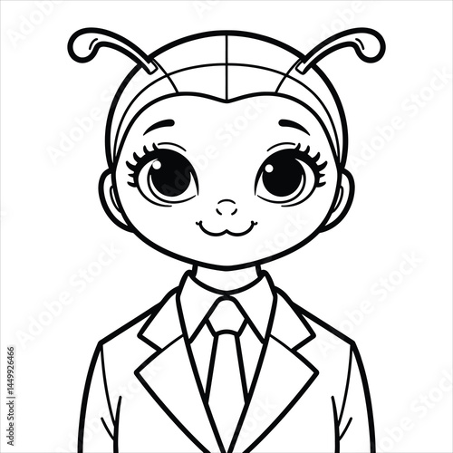 Insectoid child in business suit
