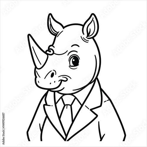 Rhino in suit business casual coolness