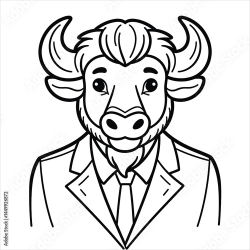 Sharpdressed bovine in a stylish suit