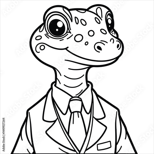 Sophisticated lizard in a formal suit