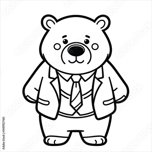 Welldressed bear ready for business