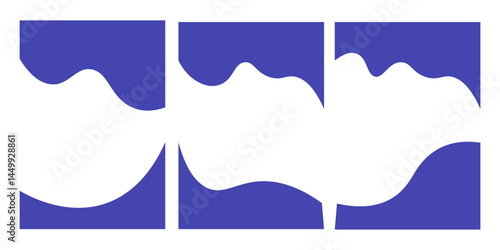 Collection of dividers shape templates. Modern separator header for website and app. Curve lines, wave collection of abstract design element for top and bottom page web site.