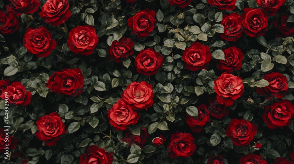 Red roses in full bloom Red roses in full bloom