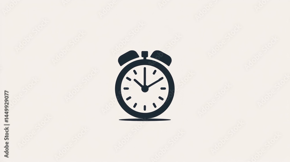 Simple alarm clock icon, flat style, time management, suitable for app icon Simple alarm clock icon, flat style, time management, suitable for app icon