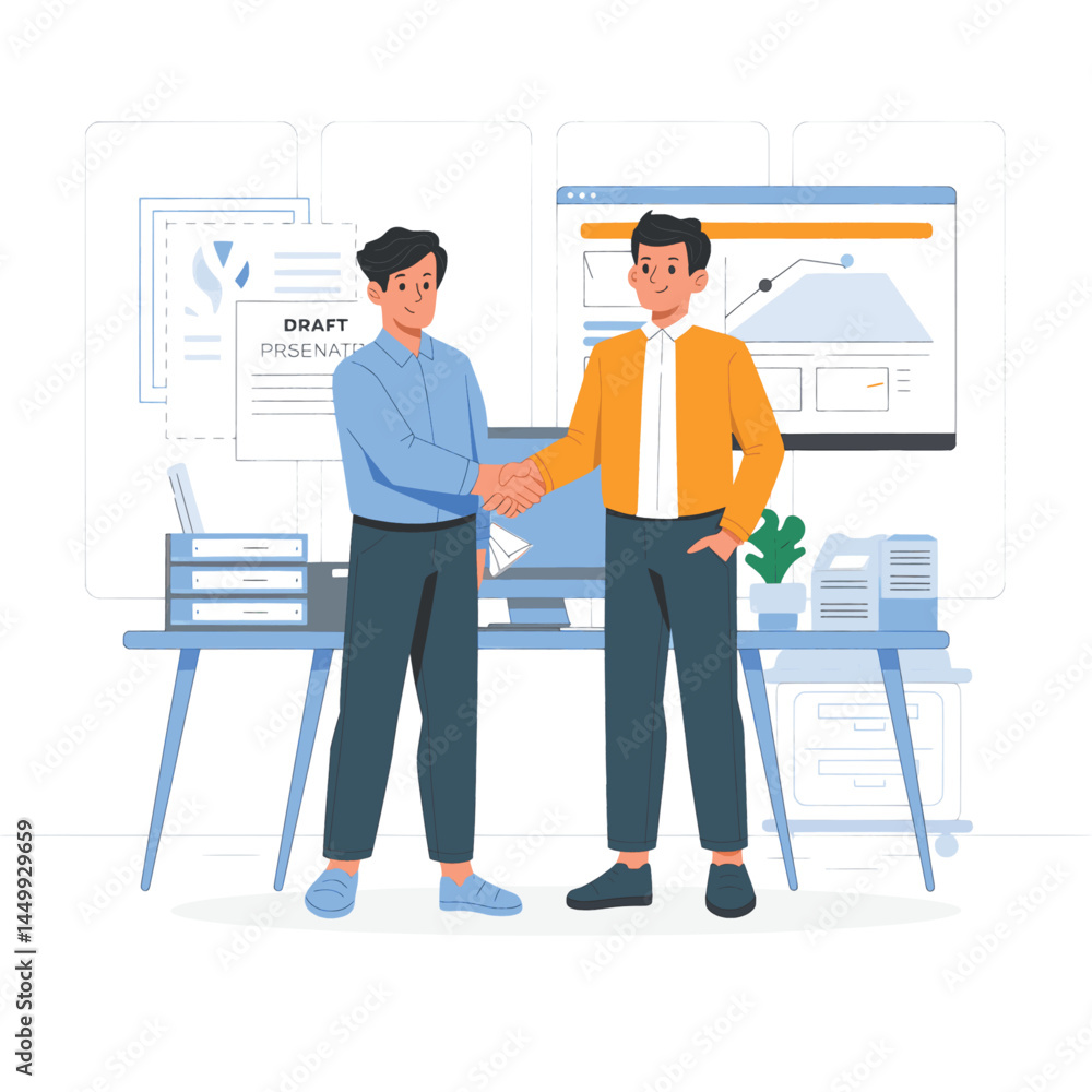 businessman shaking hands and cooperation company design illustration flat businessman shaking hands and cooperation company design illustration flat