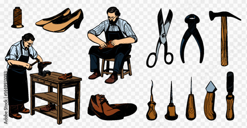 Hand Drawn Traditional Shoemaker Element Collection