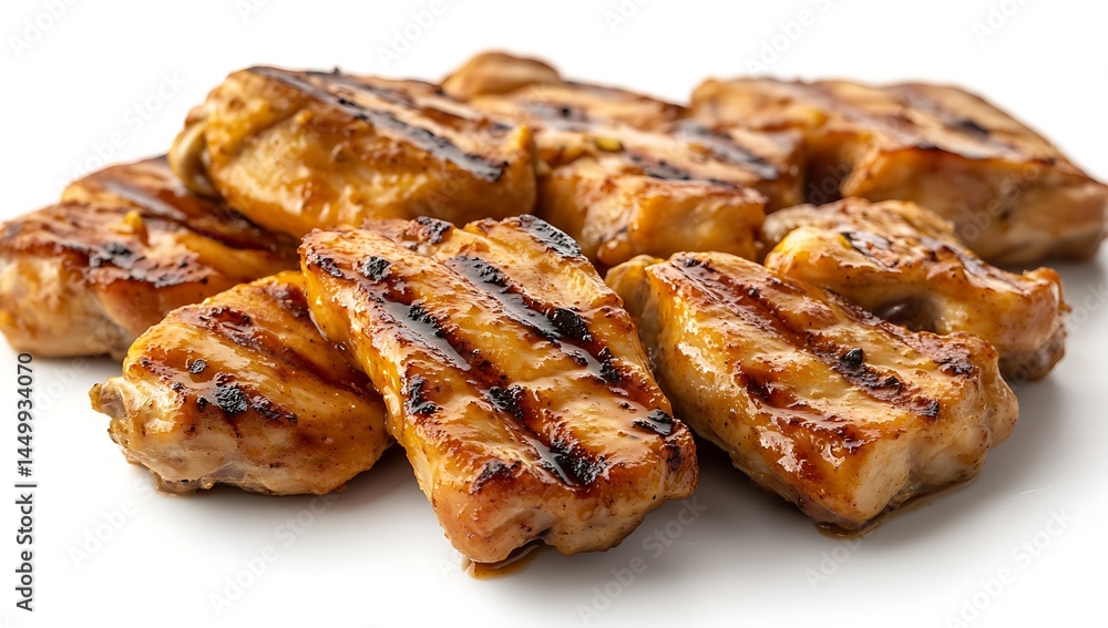 Grilled chicken with a white background Grilled chicken with a white background