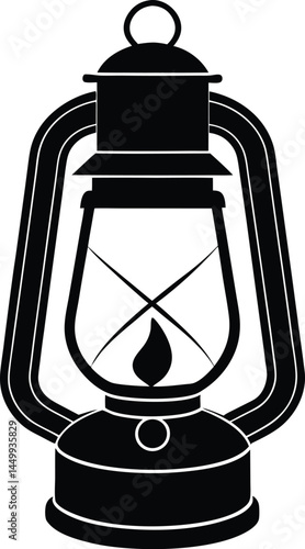 camping lantern on white background 