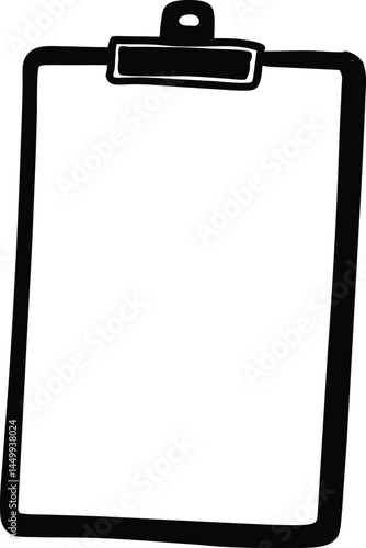 clipboard with blank paper on white background   