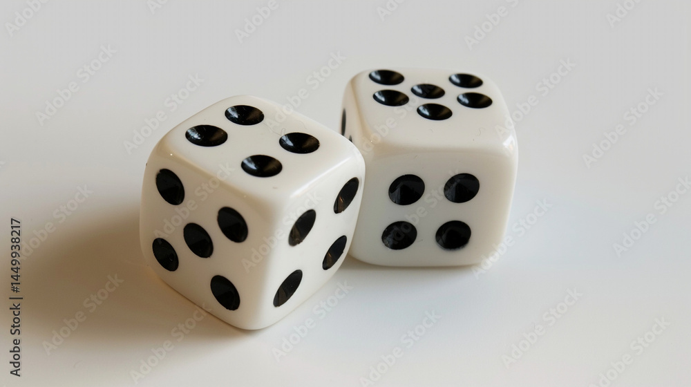 A moment of chance captured in two white dice resting on a textured surface, poised to determine fate in games of luck and strategy. A moment of chance captured in two white dice resting on a textured surface, poised to determine fate in games of luck and strategy.