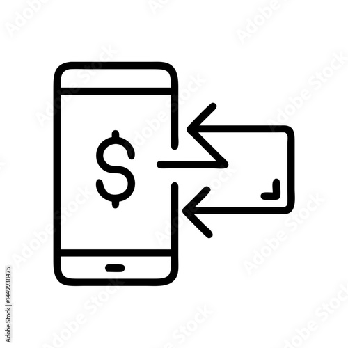 mobile money transfer on transparent background for web and graphic design