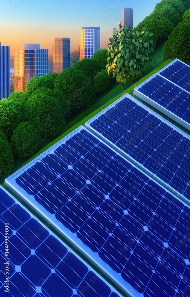 Fototapeta premium solar panels on the roof