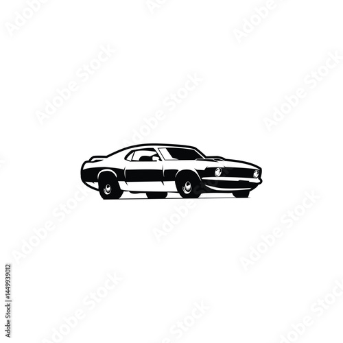 mustang mach 1 car logo silhouette vector. isolated badge, emblem. available in eps 10