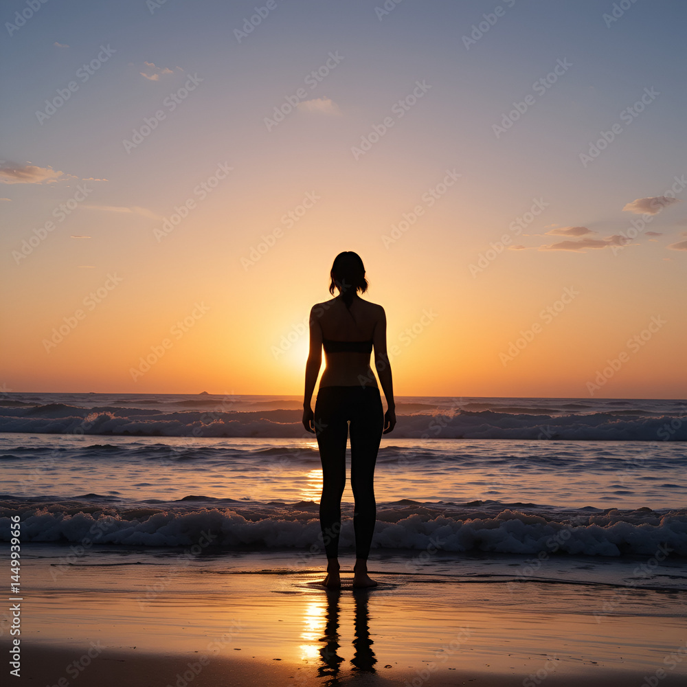 silhouette of a person on a beach silhouette of a person on a beach