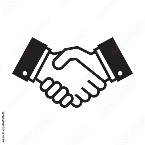 Business handshake / contract agreement flat vector icon for apps and websites.