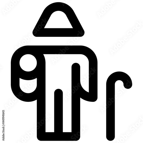 Grandmother. Editable stroke vector icon.