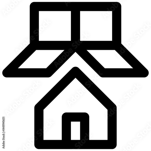 Moving house. Editable stroke vector icon.