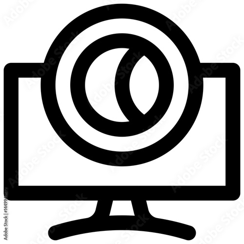 Movie night. Editable stroke vector icon.