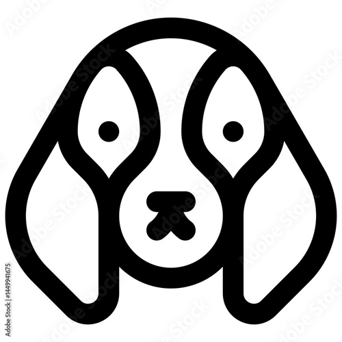 Pet dog. Editable stroke vector icon.