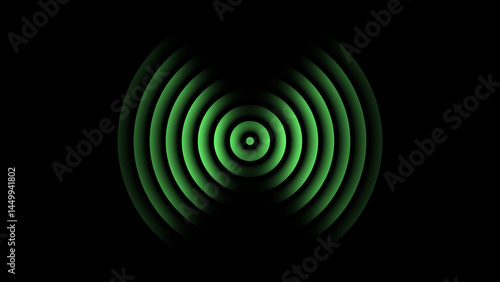 Radio waves station signal spreading Isolated on Black background