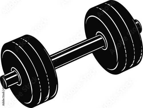 dumbbell on white background