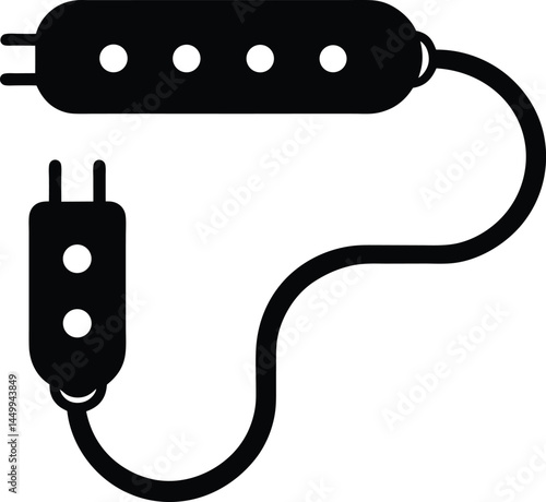 extension cord with multiple outlets on white 