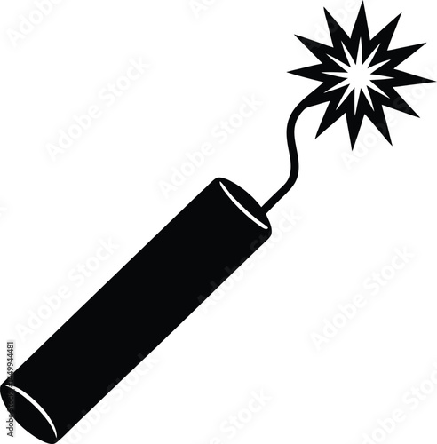 firecracker with fuse on white background.eps