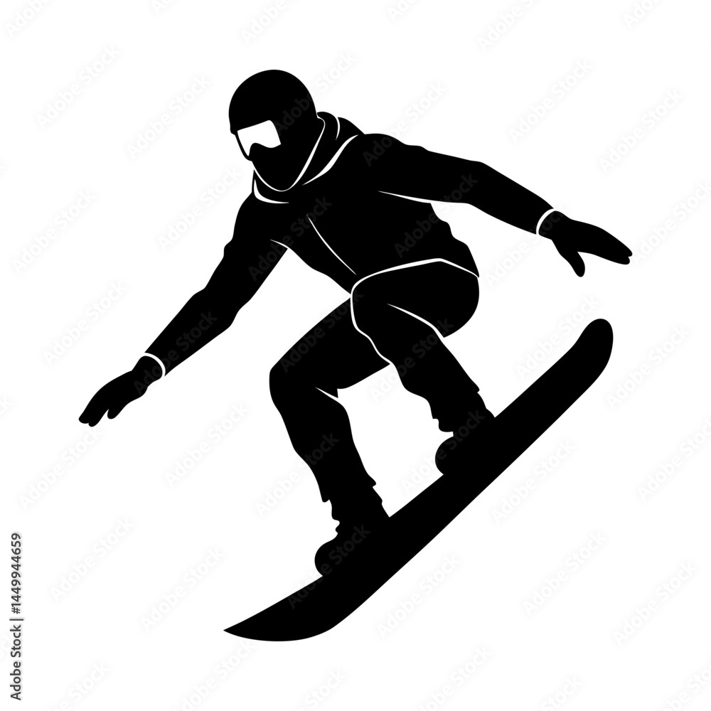 Fototapeta premium Snowboard Silhouette vector illustration