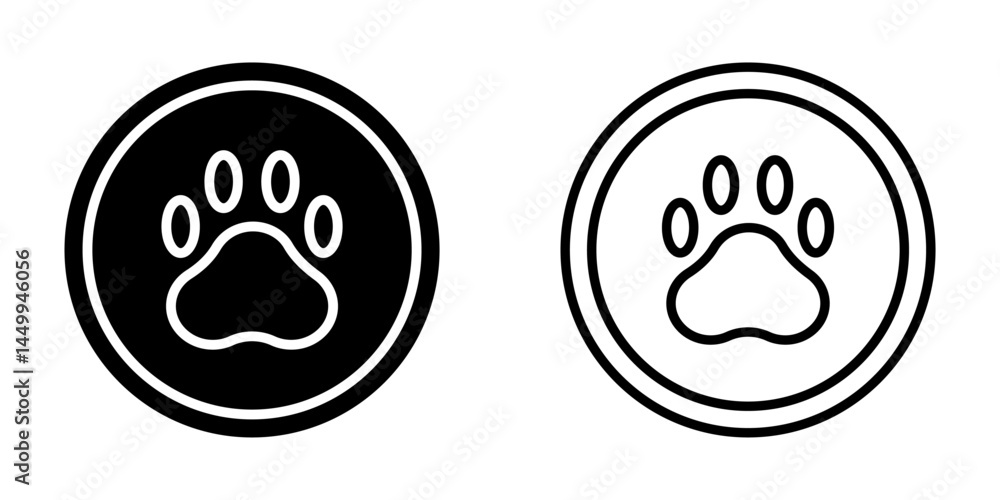 Paw icon on white background Paw icon on white background