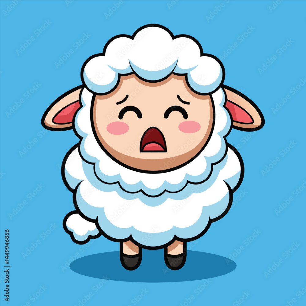 * Witness the heartwarming sight of a chibi sheep shedding tears, portrayed as an emotional cartoon mascot illustration.
* Witness the heartwarming sight of a chibi sheep shedding tears, portrayed as an emotional cartoon mascot illustration.