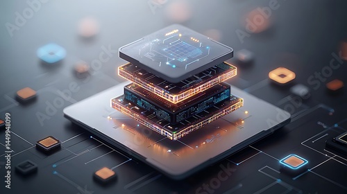 Stacked circuit boards with glowing components