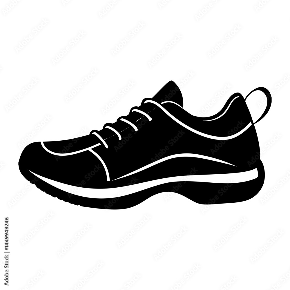 Running Shoe Silhouette vector illustration Running Shoe Silhouette vector illustration
