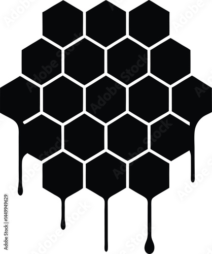 honeycomb dripping with honey on white background  