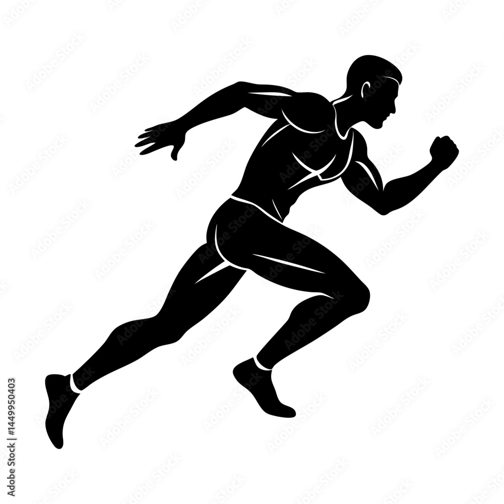Naklejka premium Running Man Silhouette vector illustration