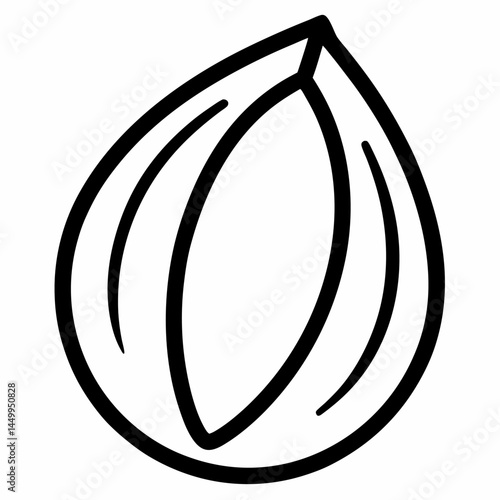 Almonds outline icon on white background
