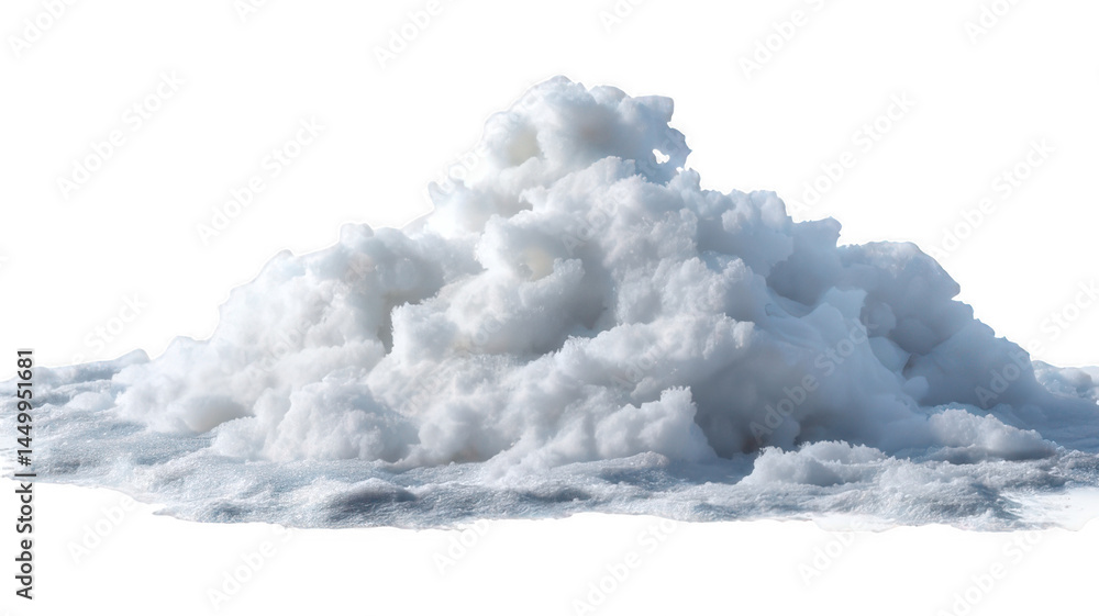 Realistic Snow Mound Isolated on White Transparent Background Realistic Snow Mound Isolated on White Transparent Background