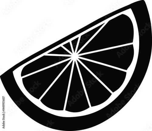 lemon slice with visible pulp on white background .eps