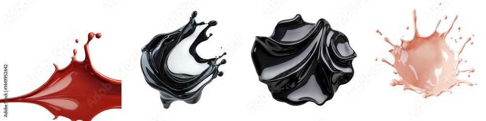 Vibrant paint splashes and liquid abstractions Vibrant paint splashes and liquid abstractions