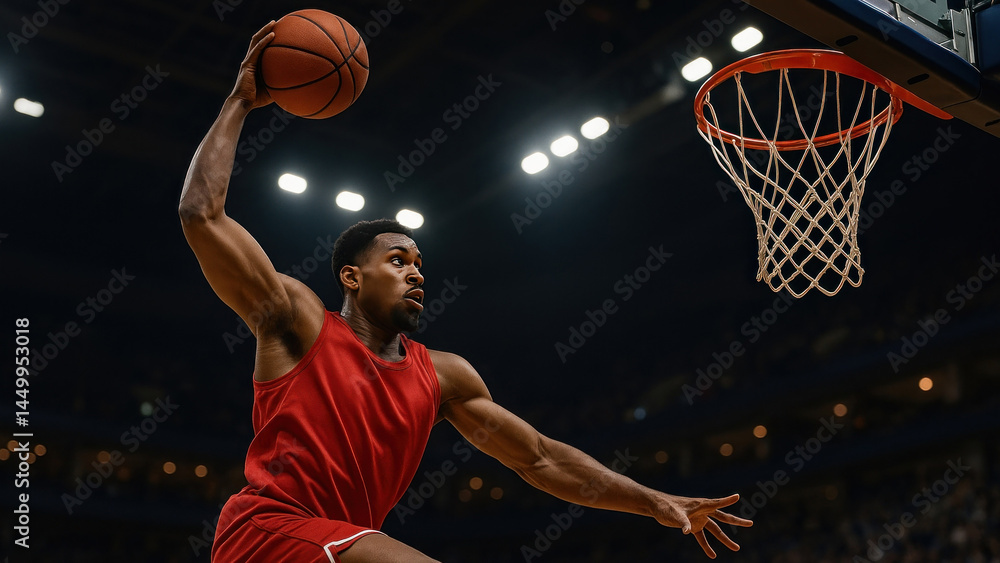 Fototapeta premium Dynamic basketball slam dunk