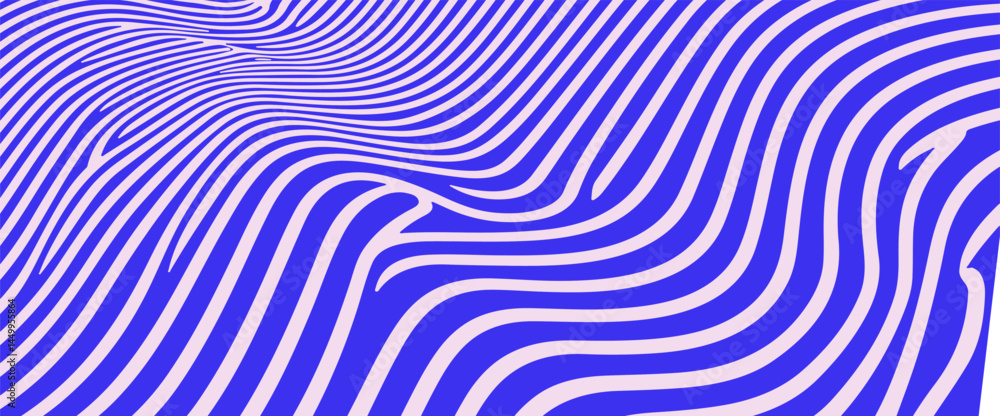 Dynamic blue and white vector art featuring wavy, hypnotic lines. The abstract pattern creates an optical illusion effect, perfect for modern psychedelic backgrounds or design. Dynamic blue and white vector art featuring wavy, hypnotic lines. The abstract pattern creates an optical illusion effect, perfect for modern psychedelic backgrounds or design.