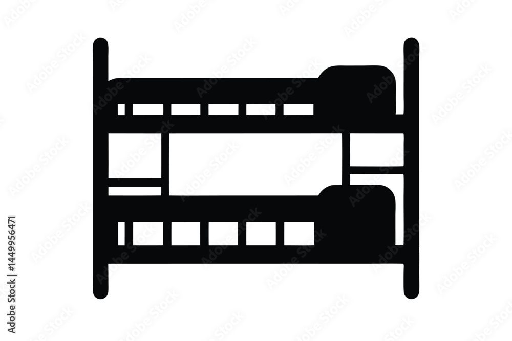 Bunk Bed Icon Black Silhouette Bunk Bed Icon Black Silhouette