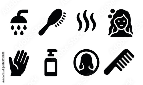 Personal care and hygiene filled icons – solid, grooming and self-care symbols collection