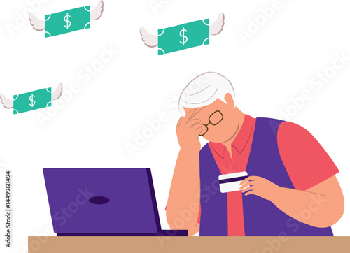 One Anxiety Elderly Man Lost His Money To A Credit Card Scam.