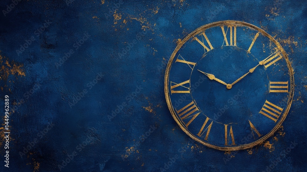 custom made wallpaper toronto digitalelegant blue and gold clock on textured background