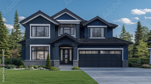 Wallpaper Mural Modern House Exterior in a Forest Setting Torontodigital.ca