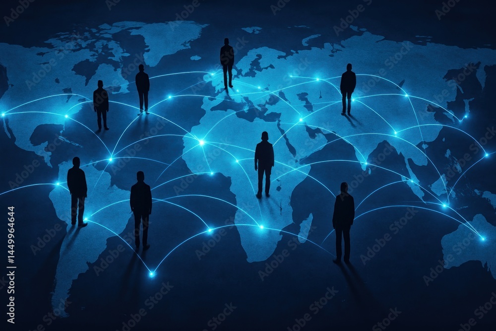 Obraz premium Global connectivity network illustration.