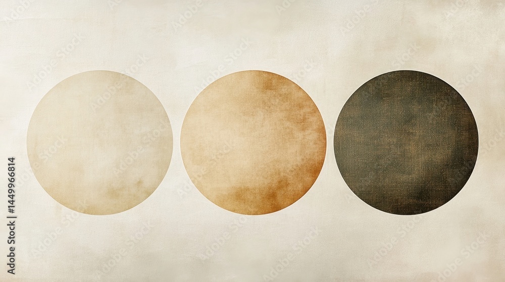 abstract minimalist circle art print in beige brown and dark gra abstract minimalist circle art print in beige brown and dark gra