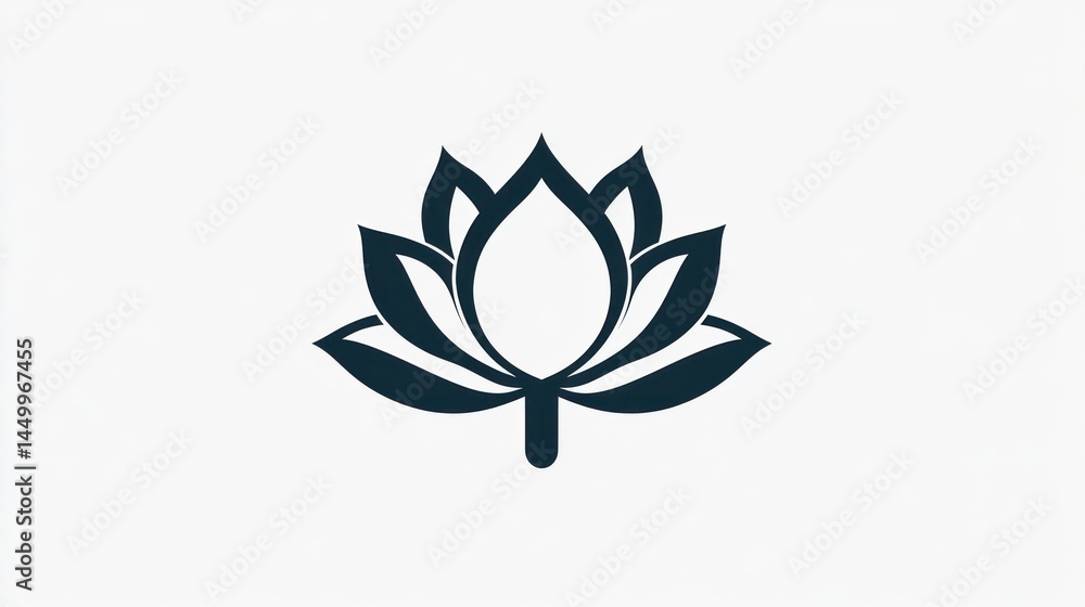 Fototapeta premium Elegant lotus flower silhouette graphic design
